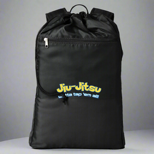 Brazilian Jiu Jitsu Gotta Tap Em All Getaway Cinchback BJJ Backpack Brazilian Jiu Jitsu Gotta Tap Em All Getaway Cinchback BJJ Backpack