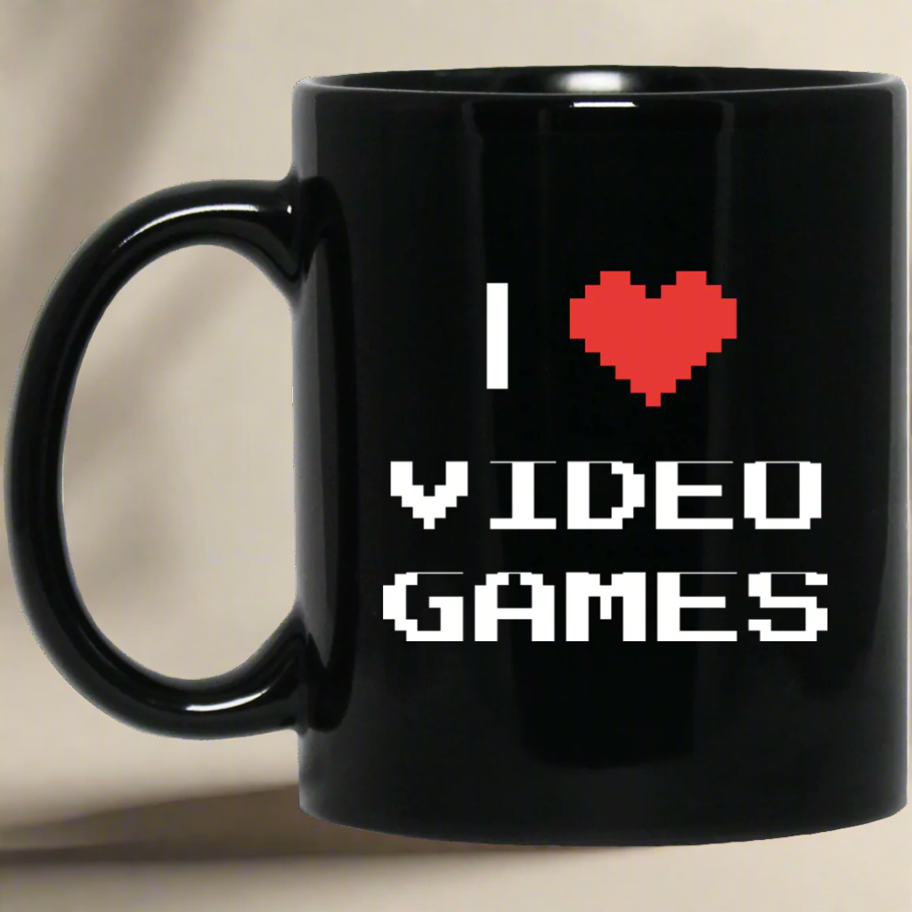 I Love Video Games 11 oz. Black Mug Main image