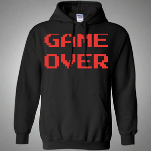 Game Over Retro Classic Video Gaming Pullover Hoodie 8 oz. Game Over Retro Classic Video Gaming Pullover Hoodie 8 oz.