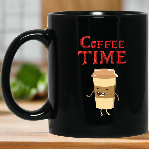 Coffee Time - Coffee Lovers 11 oz. Black Mug