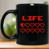 Gaming Life Bar (Game Hearts Health Bar) 11 oz. Black Mug Gaming Life Bar (Game Hearts Health Bar) 11 oz. Black Mug
