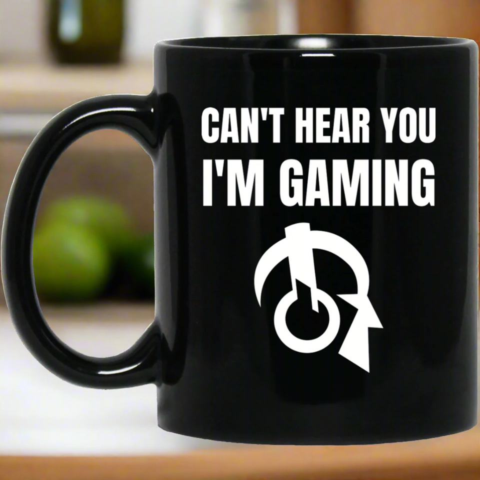 Can't Hear You I'm Gaming 11 oz. Black Mug