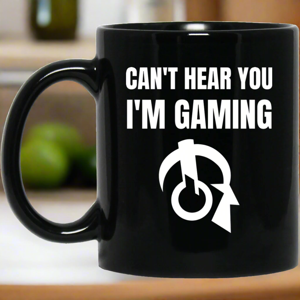 Can't Hear You I'm Gaming 11 oz. Black Mug