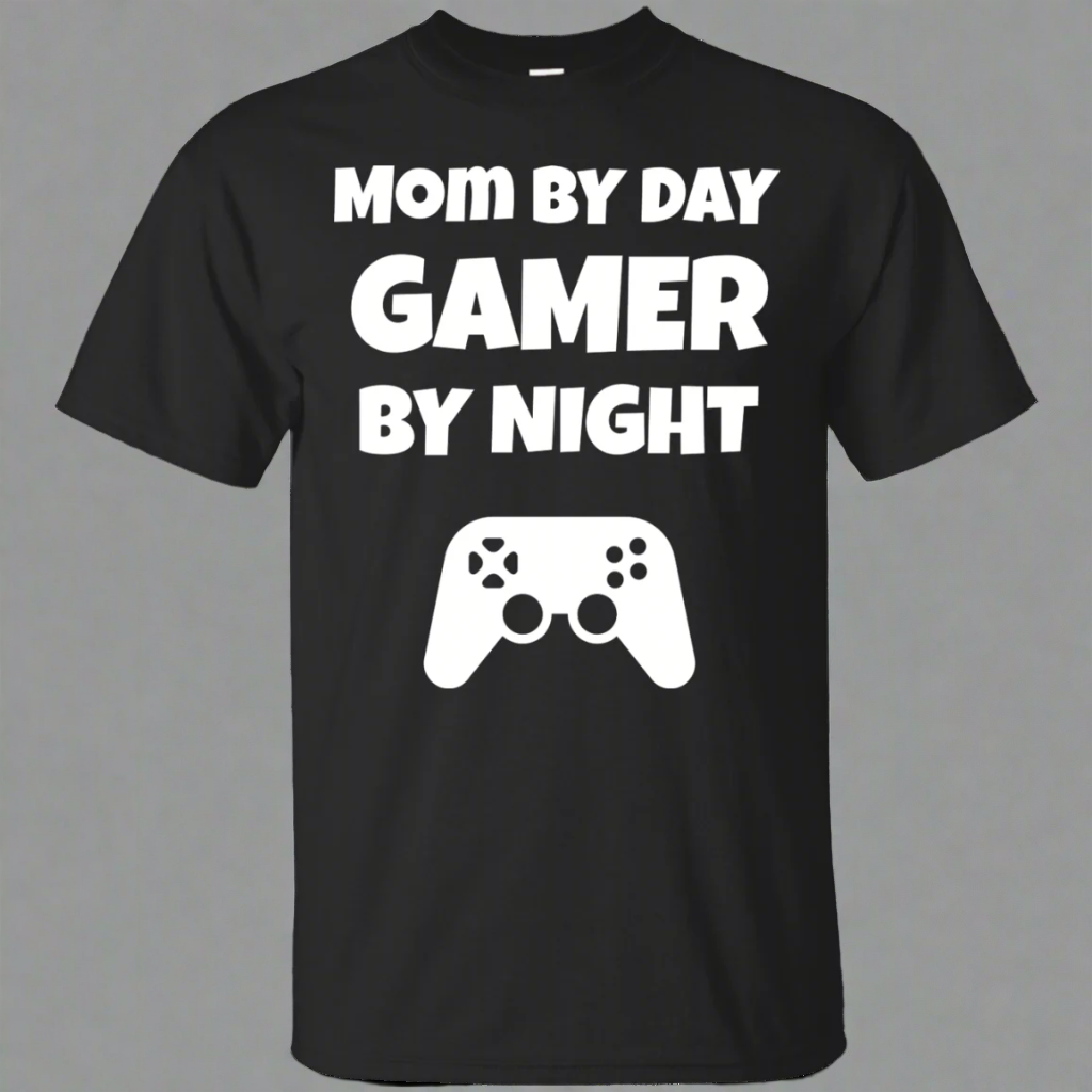 Mom By Day Gamer By Night Video Gaming Shirt