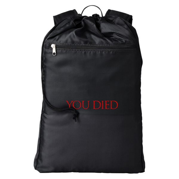 You Died RPG Backpack | Roleplaying Game Cinchback Backpack