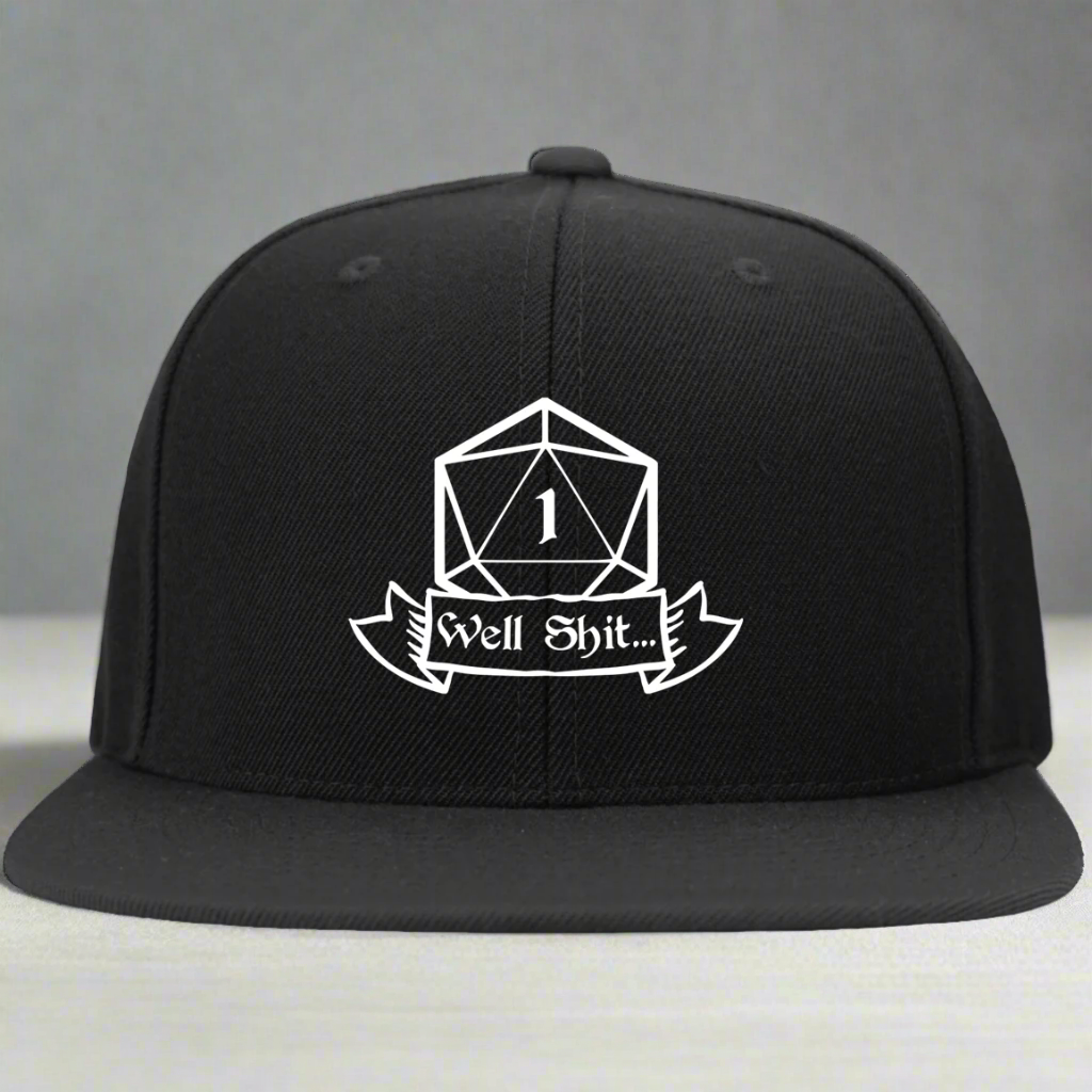 Well Shit RPG Dice Hat | Dungeon Master Hat | Tabletop RPG | Tabletop Games | RPG Hat | Role Playing Game Unisex Snapback Hat