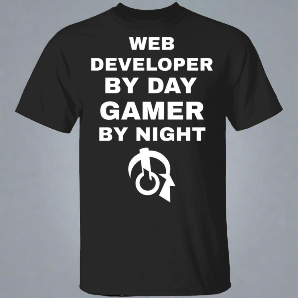 Web Developer By Day Gamer By Night T-Shirt Main image