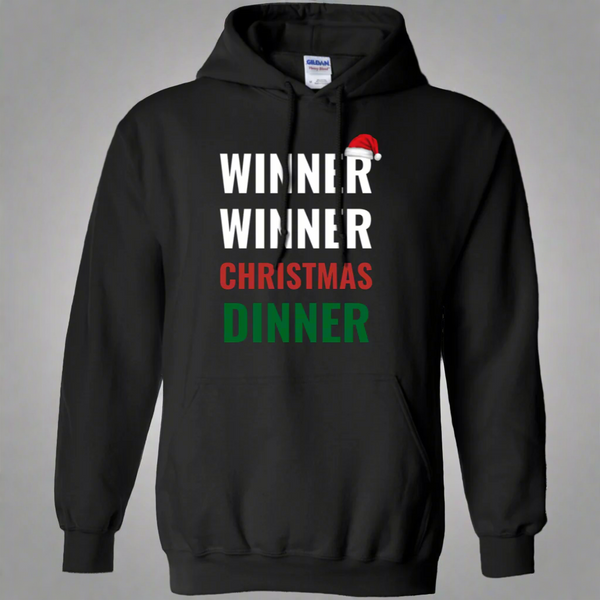 Winner Winner Christmas Dinner Xmas Holidays Pullover Hoodie 8 oz.