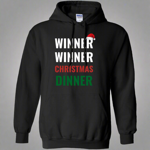 Winner Winner Christmas Dinner Xmas Holidays Pullover Hoodie 8 oz.
