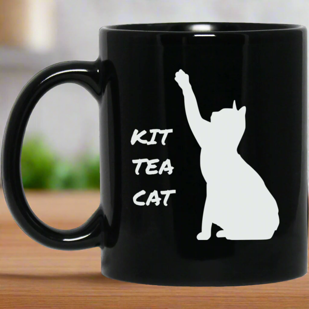 Kit Tea Cat 11 oz. Black Mug Main image