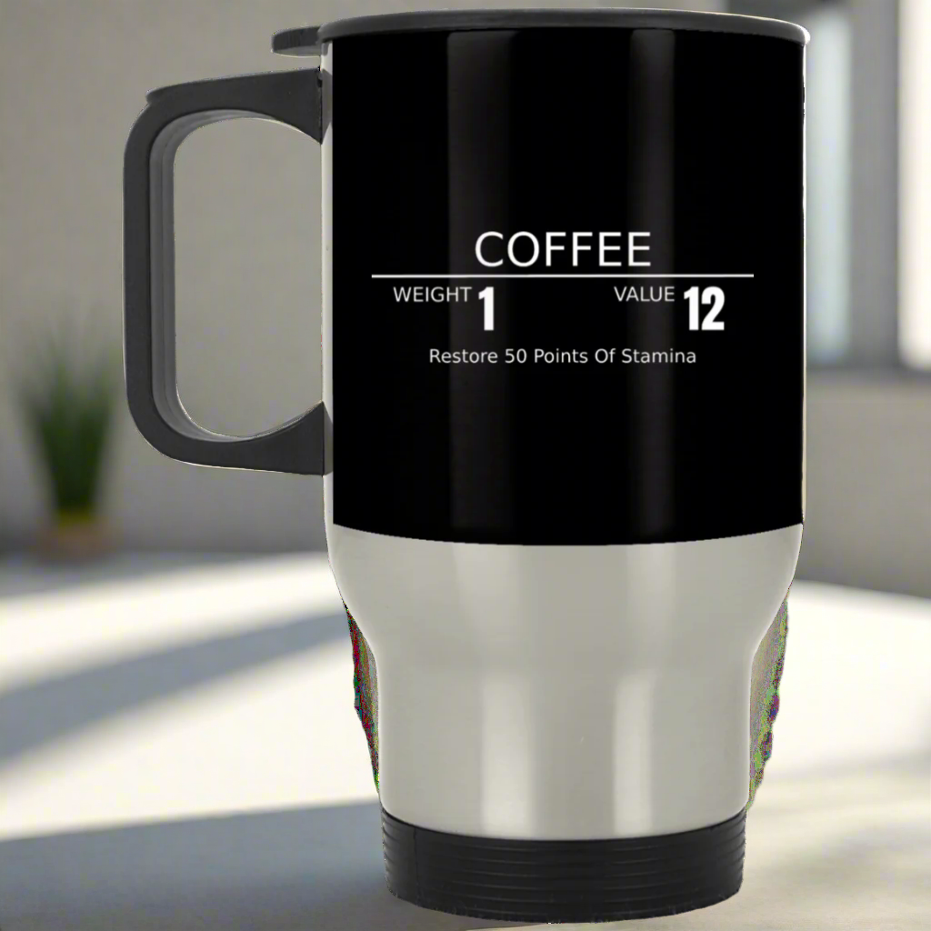 Coffee RPG 14 oz. RPG Mug | Video Game Coffee Mug | Gaming Video Game Stainless Travel Mug