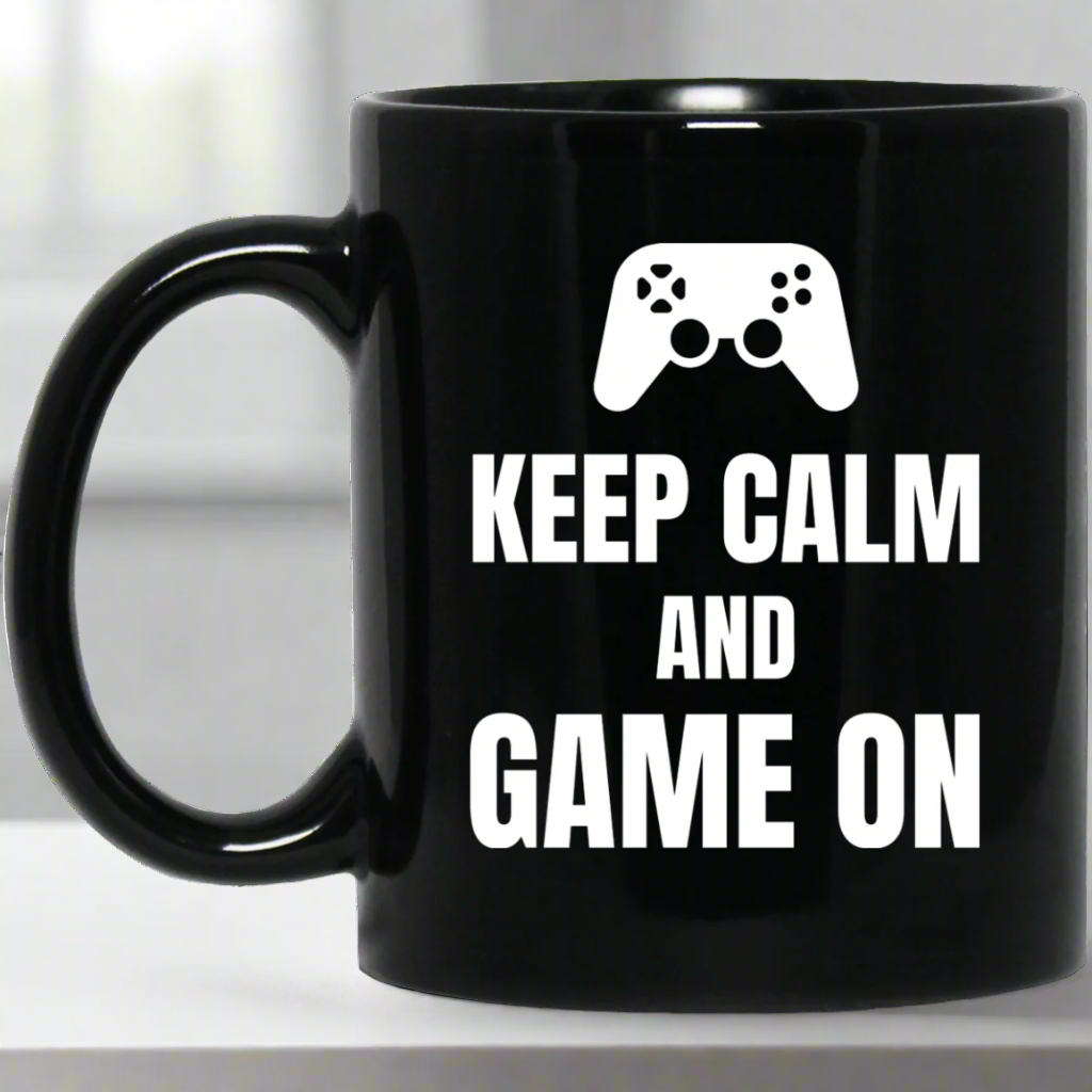 Keep Calm And Game On 11 oz. Black Mug Main image