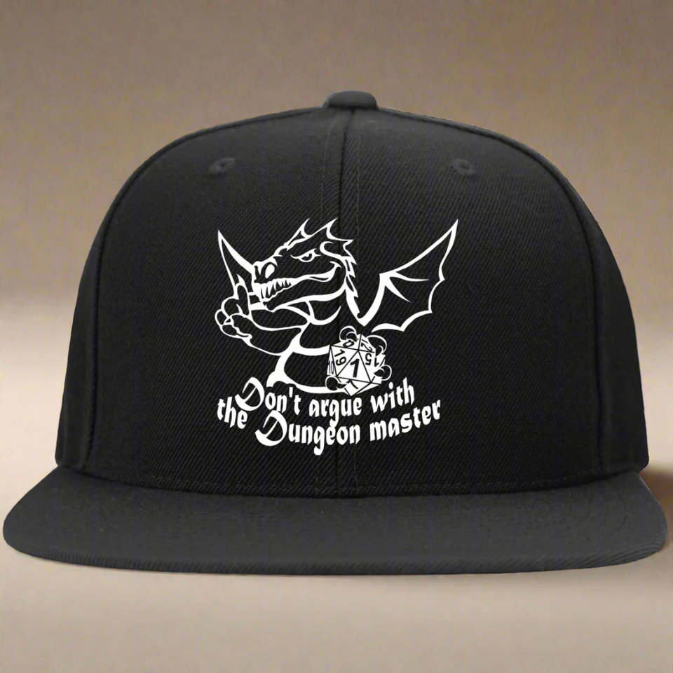 Don't Argue With The DM RPG Dice Hat | Dungeon Master Hat | Tabletop RPG | Tabletop Games | RPG Hat | Role Playing Game Unisex Snapback Hat