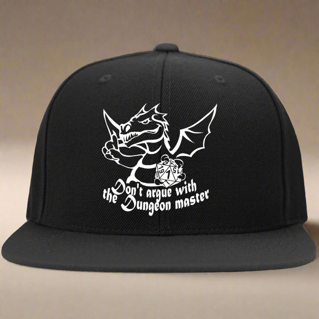 Don't Argue With The DM RPG Dice Hat | Dungeon Master Hat | Tabletop RPG | Tabletop Games | RPG Hat | Role Playing Game Unisex Snapback Hat