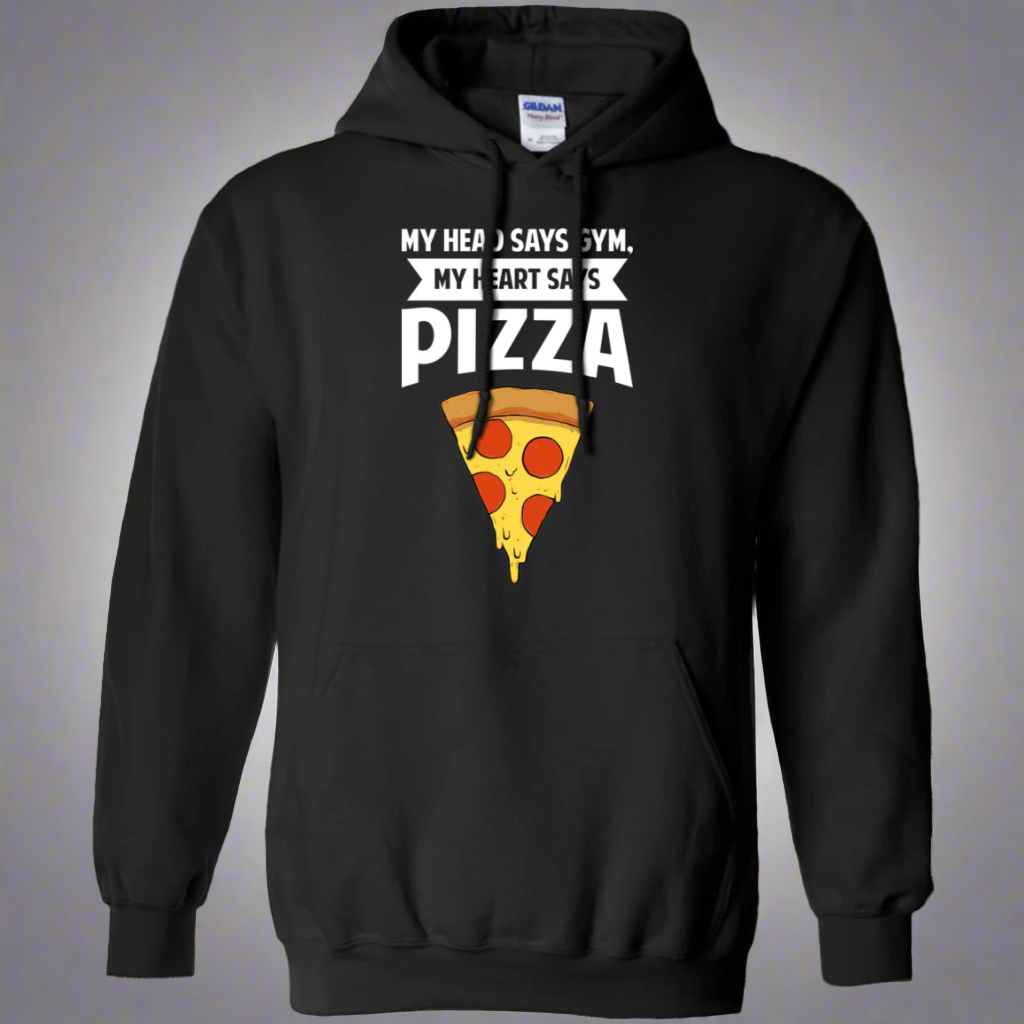 My Head Says Gym My Heart Says Pizza Pullover Hoodie 8 oz.