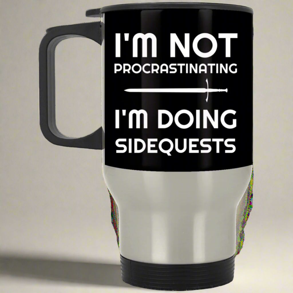I'm Not Procrastinating I'm Doing Side Quests  Travel Mug | Video Game Travel Mug | Gaming 14 oz RPG Video Game Mug Main image