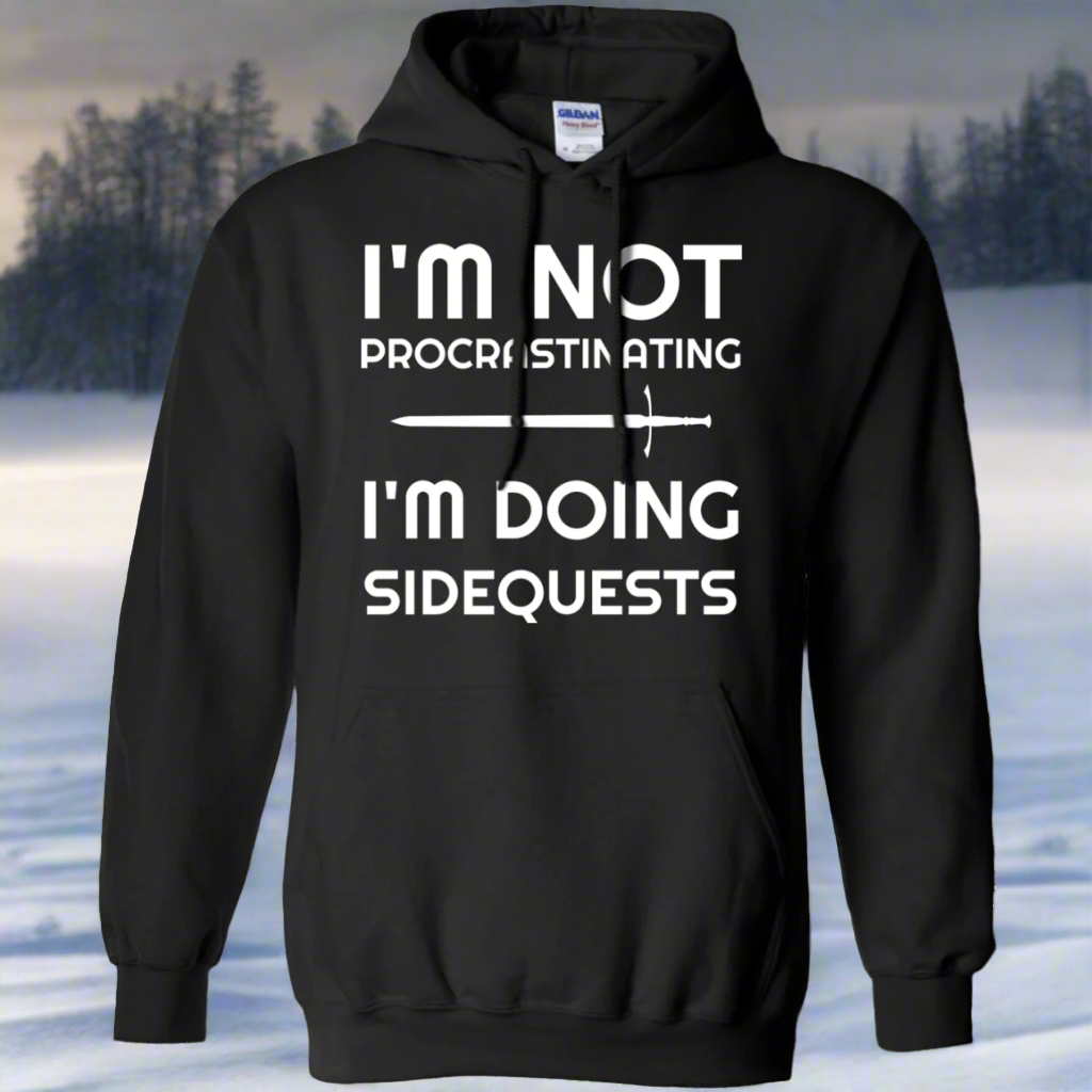 I'm Not Procrastinating I'm Doing Side Quests RPG Video Gaming Pullover Hoodie 8 oz. Main image