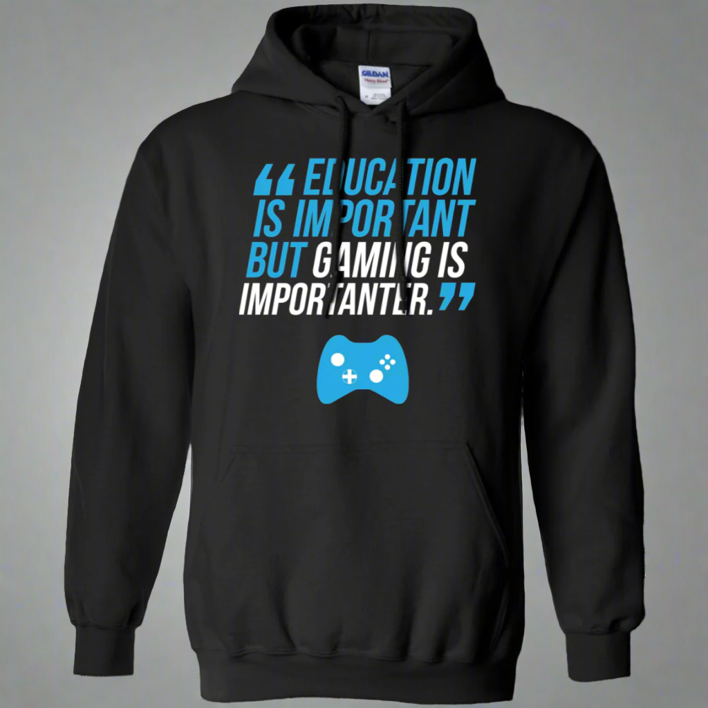 Education Is Important But Gaming Is Importanter - Video Gamer Pullover Hoodie 8 oz. Main image