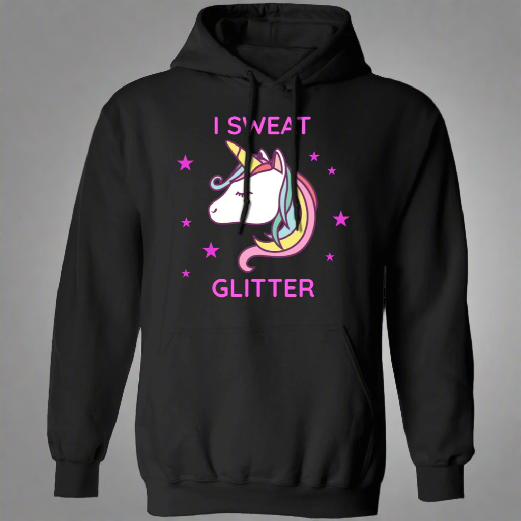 I Sweat Glitter Unicorn Hoodie Main image
