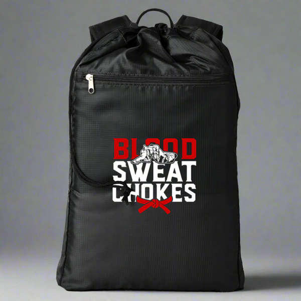 Brazilian Jiu Jitsu Blood Sweat & Chokes | BJJ Cinchback Backpack