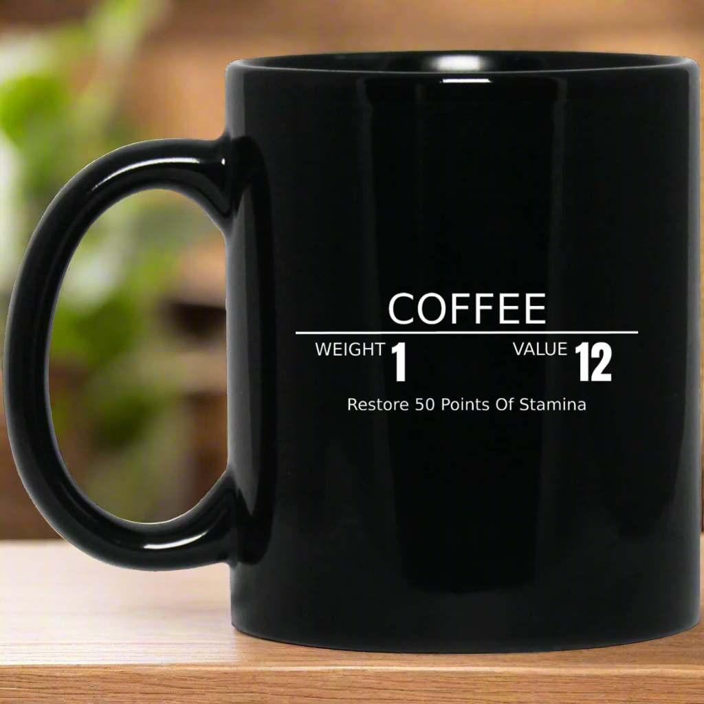 Coffee RPG 11 oz. Black Mug Main image