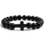 Religious Jesus Cross Bracelet | Lava Stone Christianity Cross Bracelet