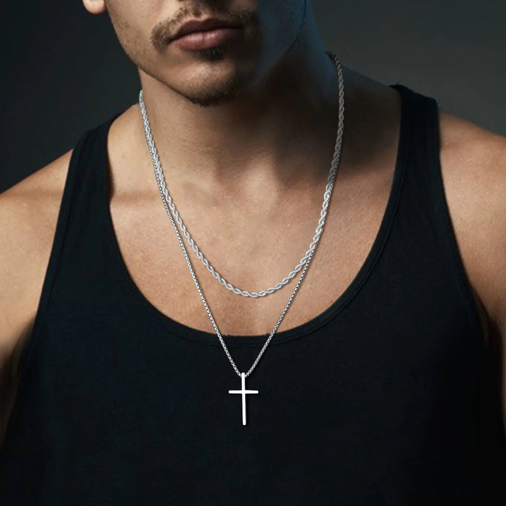 Sleek Men's Cross Necklace