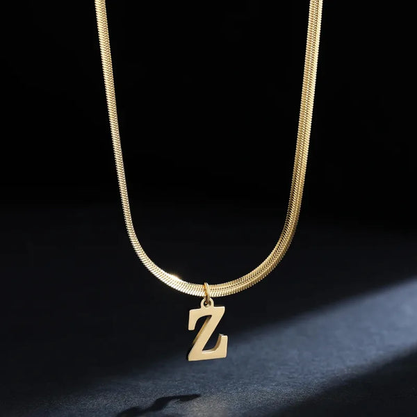 Elegant A-Z Stainless Steel Pendant Necklace