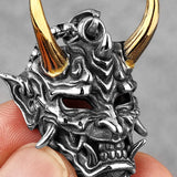 Japanese Hannya Mask Stainless Steel Necklace | Japanese Samurai Devil Mask Necklace Japanese Hannya Mask Stainless Steel Necklace | Japanese Samurai Devil Mask Necklace