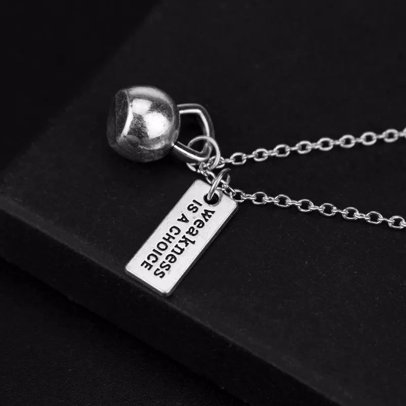 Premium Barbell Fitness Kettlebell Dumbbell Weightlifting Necklace