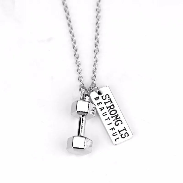Premium Barbell Fitness Kettlebell Dumbbell Weightlifting Necklace
