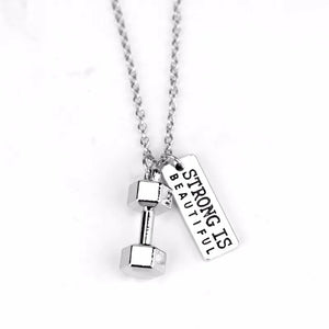 Premium Barbell Fitness Kettlebell Dumbbell Weightlifting Necklace Premium Barbell Fitness Kettlebell Dumbbell Weightlifting Necklace
