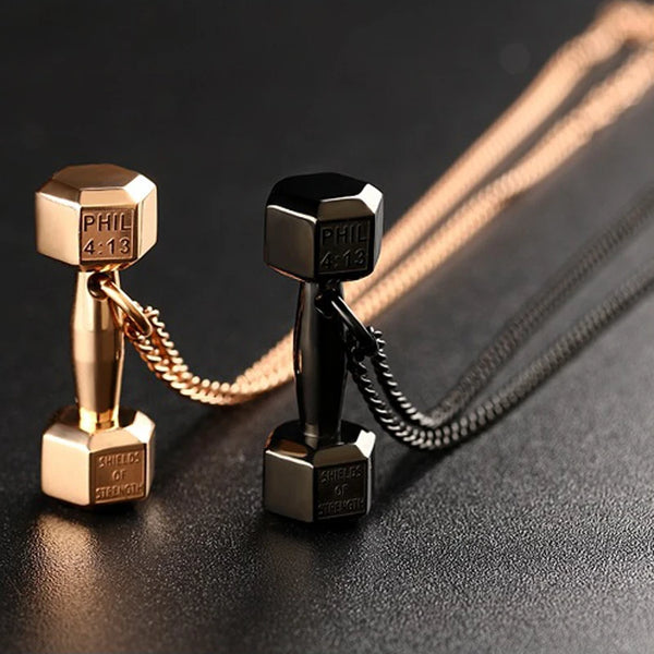 Gym Dumbbell Necklace | Bodybuilding Necklace Barbell Dumbbell Gift