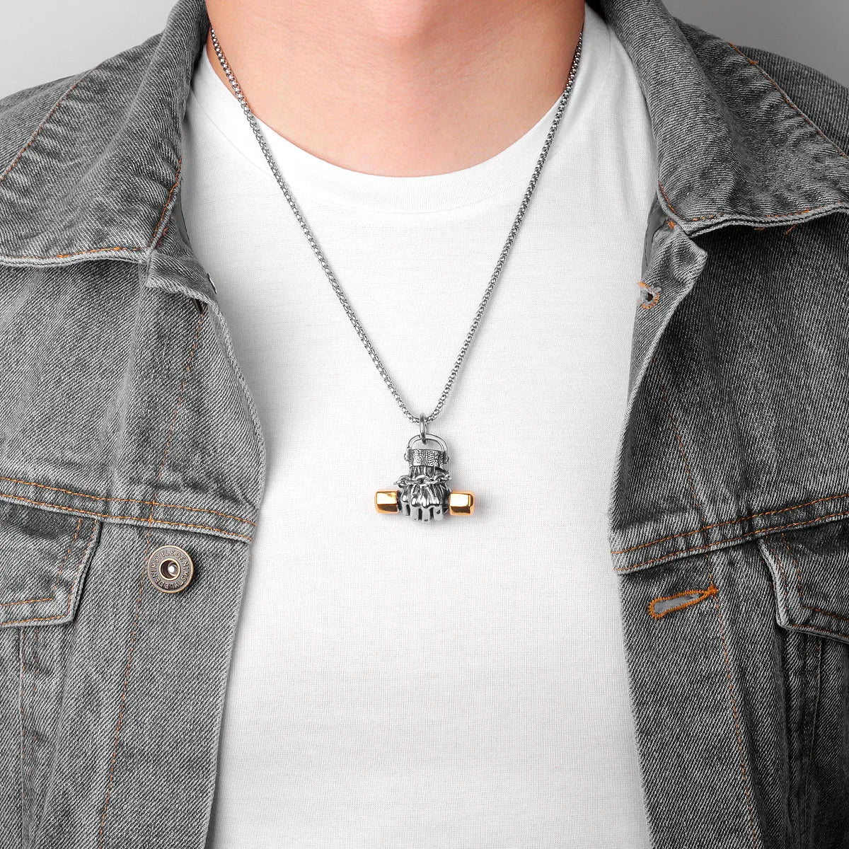 Fitness Fist Dumbbell Necklace | Gym Workout Dumbell Necklace