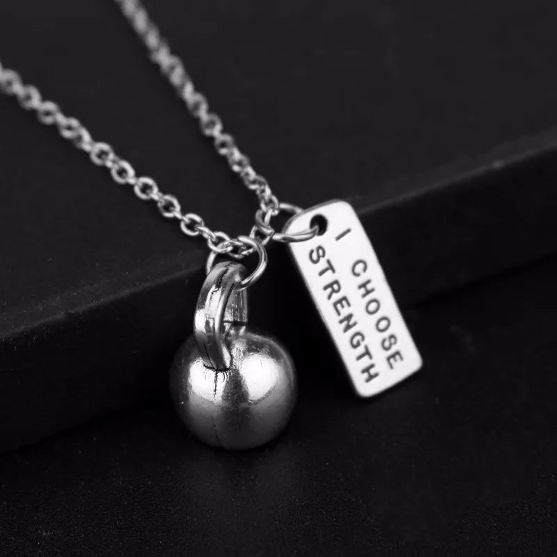 Premium Barbell Fitness Kettlebell Dumbbell Weightlifting Necklace