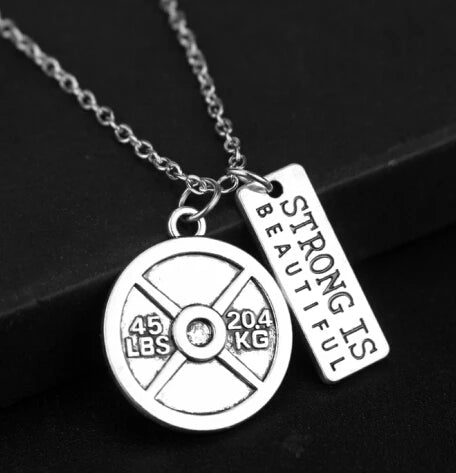 Premium Barbell Fitness Kettlebell Dumbbell Weightlifting Necklace