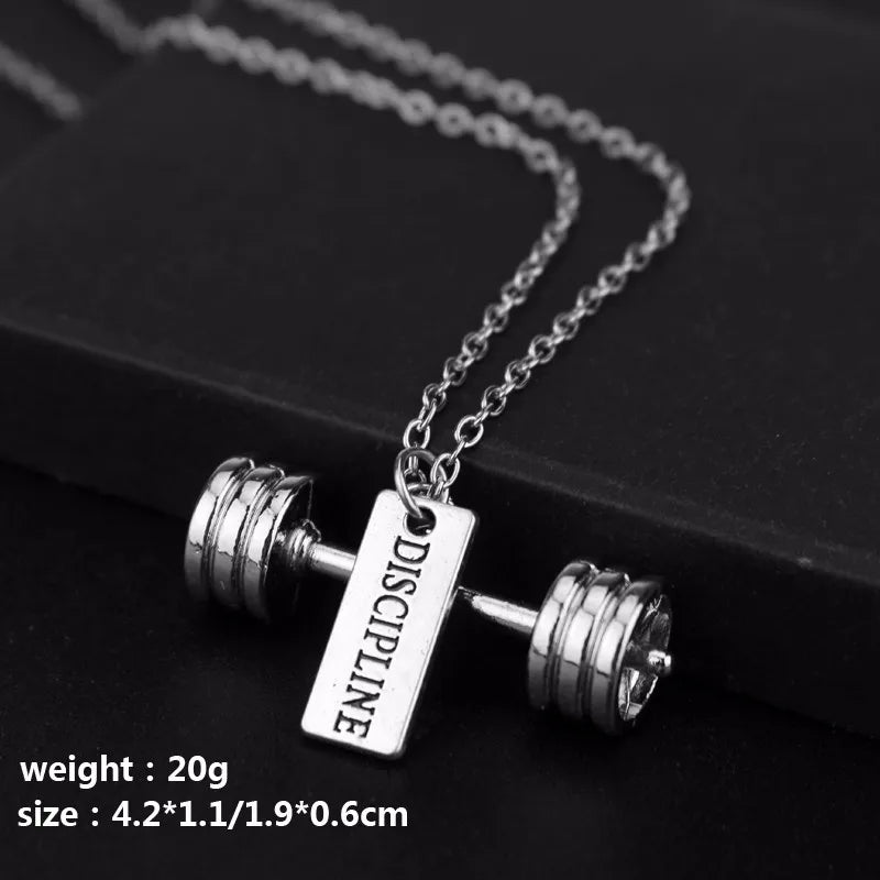 Premium Barbell Fitness Kettlebell Dumbbell Weightlifting Necklace