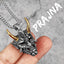 Japanese Hannya Mask Stainless Steel Necklace | Japanese Samurai Devil Mask Necklace