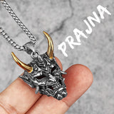 Japanese Hannya Mask Stainless Steel Necklace | Japanese Samurai Devil Mask Necklace Japanese Hannya Mask Stainless Steel Necklace | Japanese Samurai Devil Mask Necklace