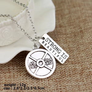 Premium Barbell Fitness Kettlebell Dumbbell Weightlifting Necklace Premium Barbell Fitness Kettlebell Dumbbell Weightlifting Necklace