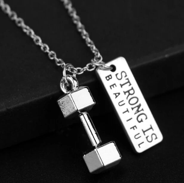 Premium Barbell Fitness Kettlebell Dumbbell Weightlifting Necklace