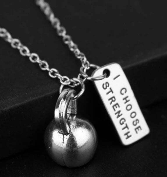 Premium Barbell Fitness Kettlebell Dumbbell Weightlifting Necklace