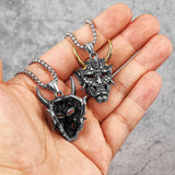 Japanese Hannya Mask Stainless Steel Necklace | Japanese Samurai Devil Mask Necklace Japanese Hannya Mask Stainless Steel Necklace | Japanese Samurai Devil Mask Necklace