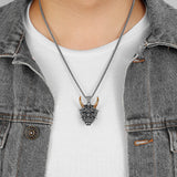 Japanese Hannya Mask Stainless Steel Necklace | Japanese Samurai Devil Mask Necklace Japanese Hannya Mask Stainless Steel Necklace | Japanese Samurai Devil Mask Necklace