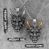 Japanese Hannya Mask Stainless Steel Necklace | Japanese Samurai Devil Mask Necklace Japanese Hannya Mask Stainless Steel Necklace | Japanese Samurai Devil Mask Necklace