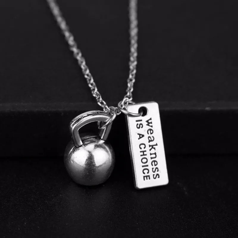 Premium Barbell Fitness Kettlebell Dumbbell Weightlifting Necklace