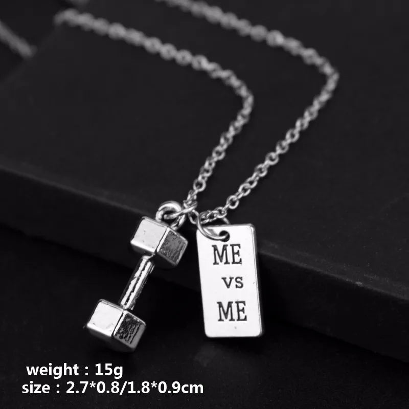 Premium Barbell Fitness Kettlebell Dumbbell Weightlifting Necklace