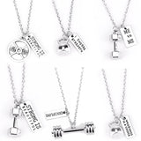 Premium Barbell Fitness Kettlebell Dumbbell Weightlifting Necklace Premium Barbell Fitness Kettlebell Dumbbell Weightlifting Necklace