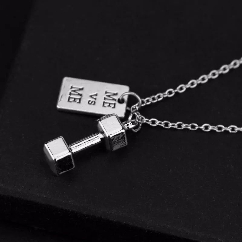 Premium Barbell Fitness Kettlebell Dumbbell Weightlifting Necklace