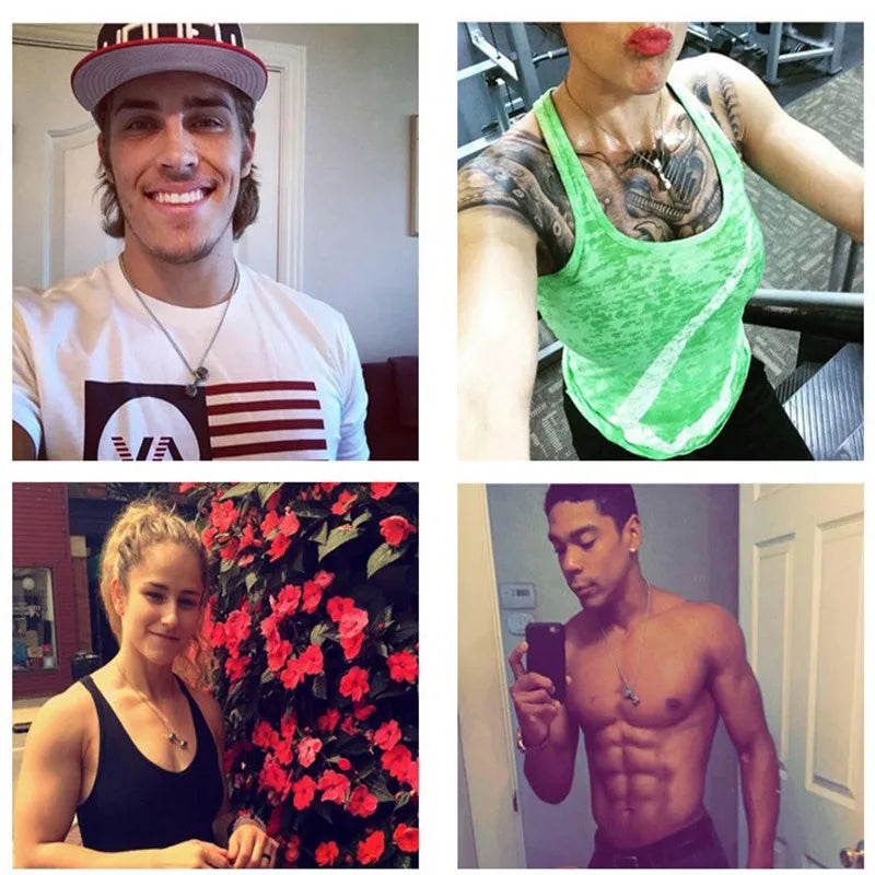 Gym Dumbbell Necklace | Bodybuilding Necklace Barbell Dumbbell Gift